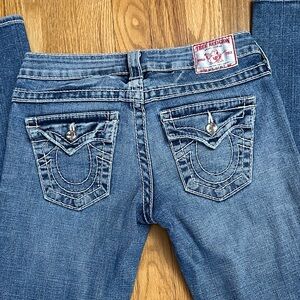 TR Jeans-Embellished (All buttons are Rhine Stones) Women’s LOW-RISE Flare Jeans